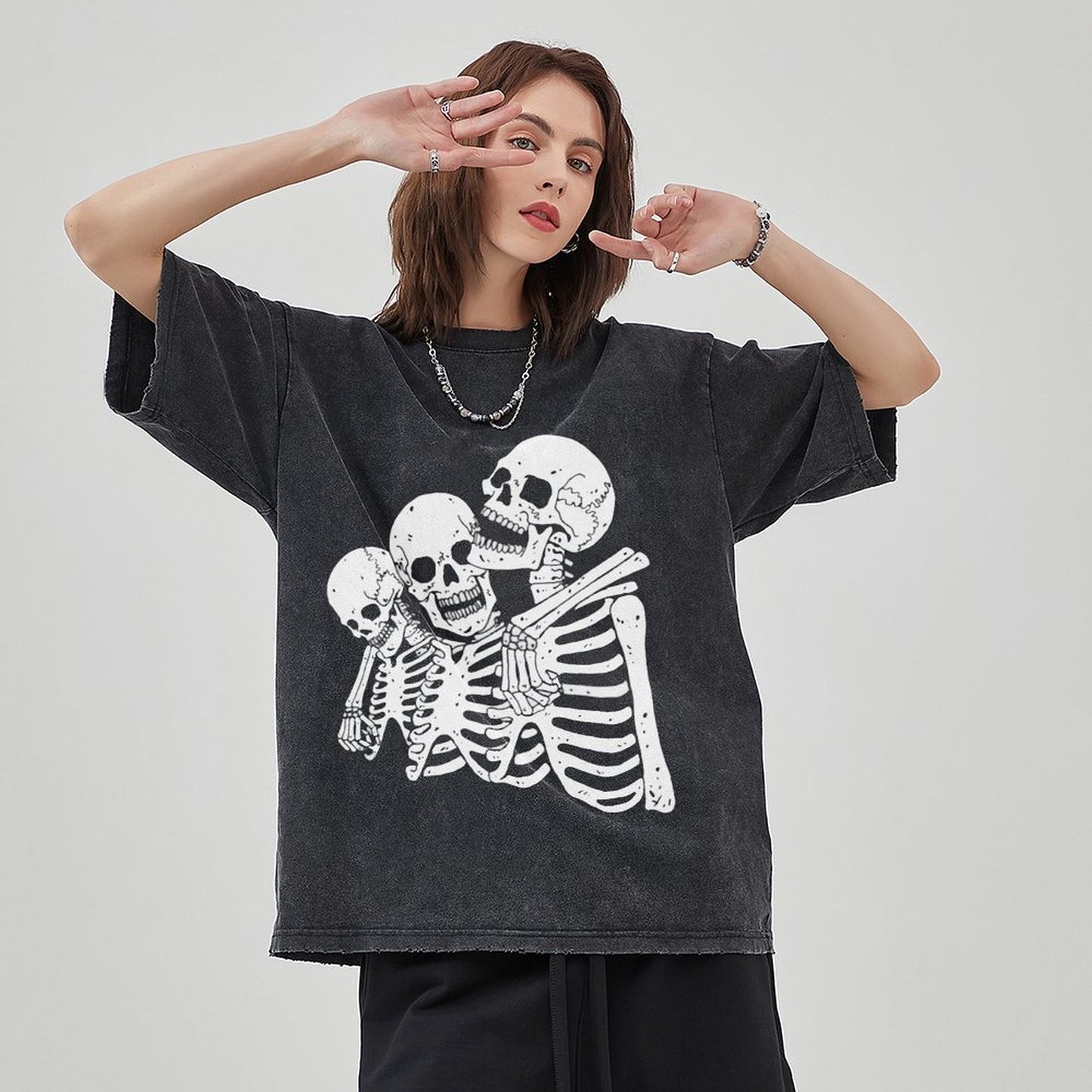 Unisex Vintage Solid Wash T-Shirts 2305101595