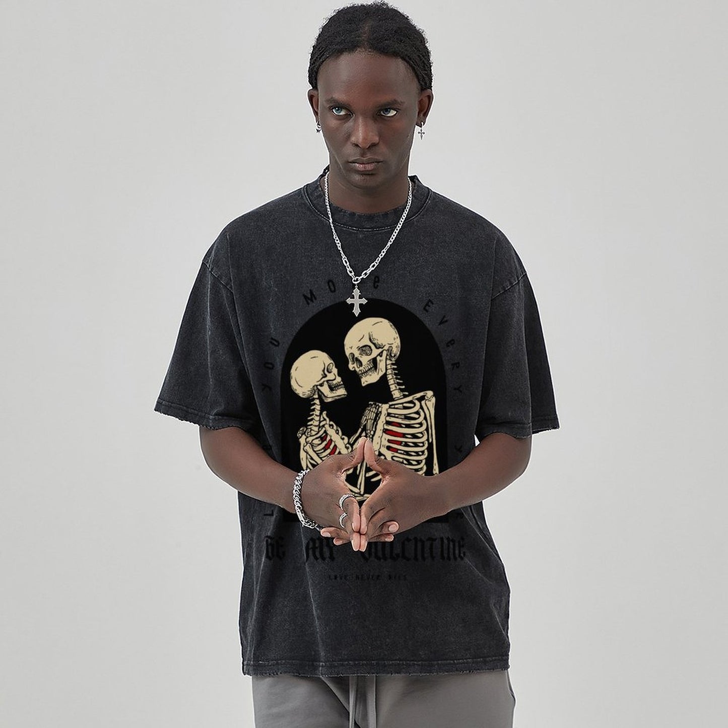 Unisex Vintage Solid Wash T-Shirts 2305102637