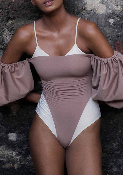 Fashion Colorblock One Piece Swimsuit