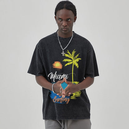 Unisex Vintage Solid Wash T-Shirts 2305101931