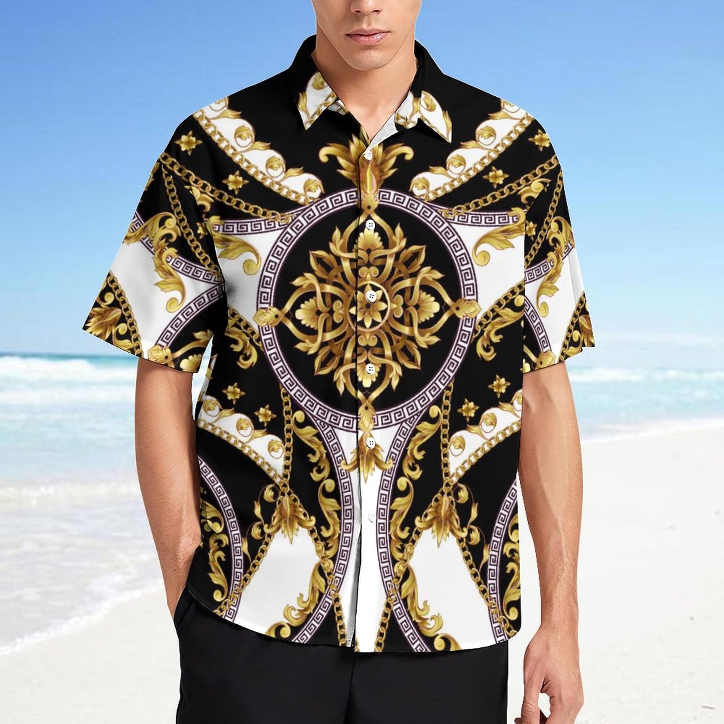 Men's Fashion Casual Printed Short Sleeve Shirts 2306101338