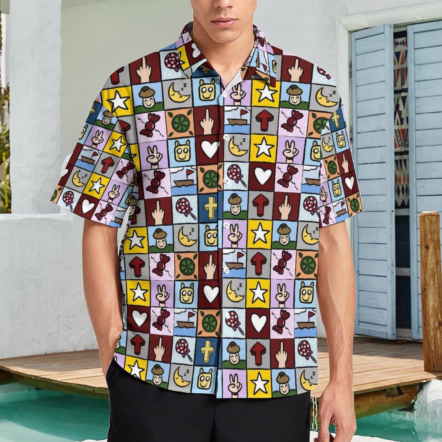 Men's Fashion Casual Printed Short Sleeve Shirts 2306105163