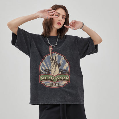 Unisex Vintage Solid Wash T-Shirts 2305102645