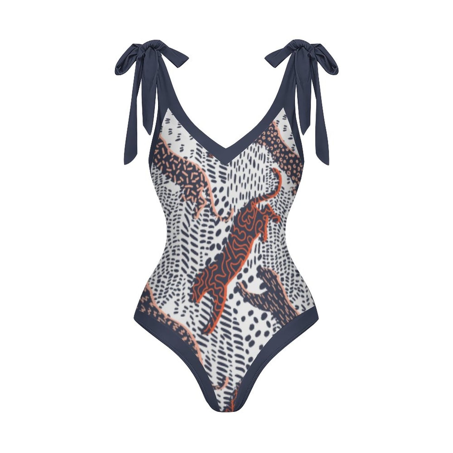 Casual Printed One-Piece Swimsuit And Cover Up 2305102883