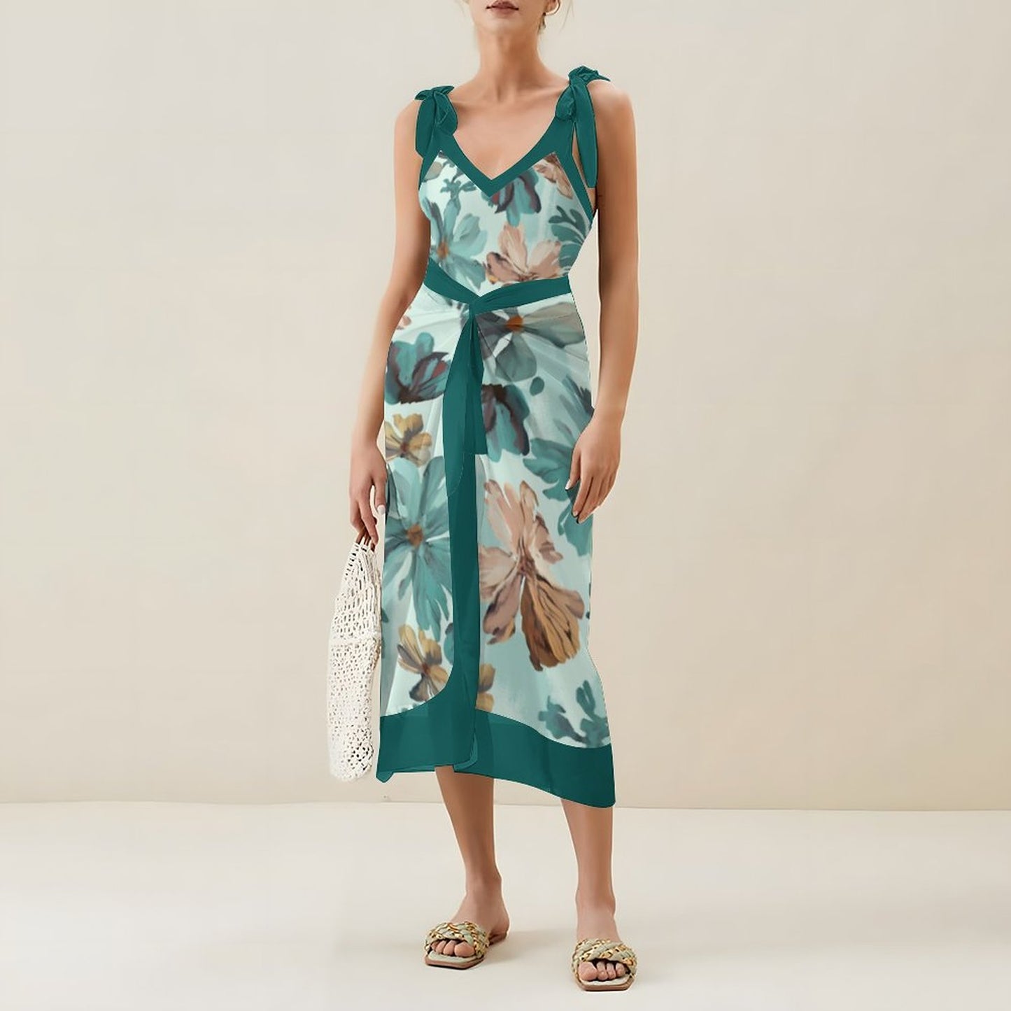 Casual Printed One-Piece Swimsuit And Cover Up 2305102827