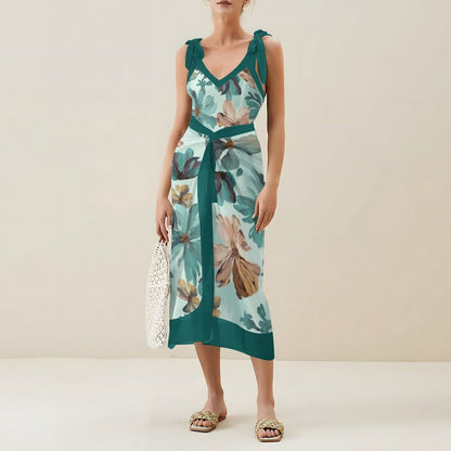 Casual Printed One-Piece Swimsuit And Cover Up 2305102827