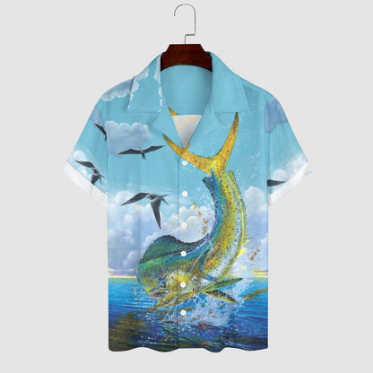 Men Hawaiian Casual Short Sleeve Shirt 2305106550
