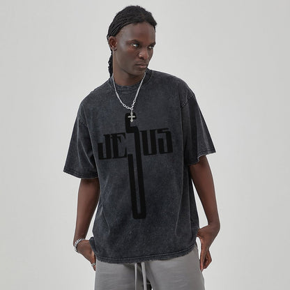 Unisex Vintage Solid Wash T-Shirts 2305103955