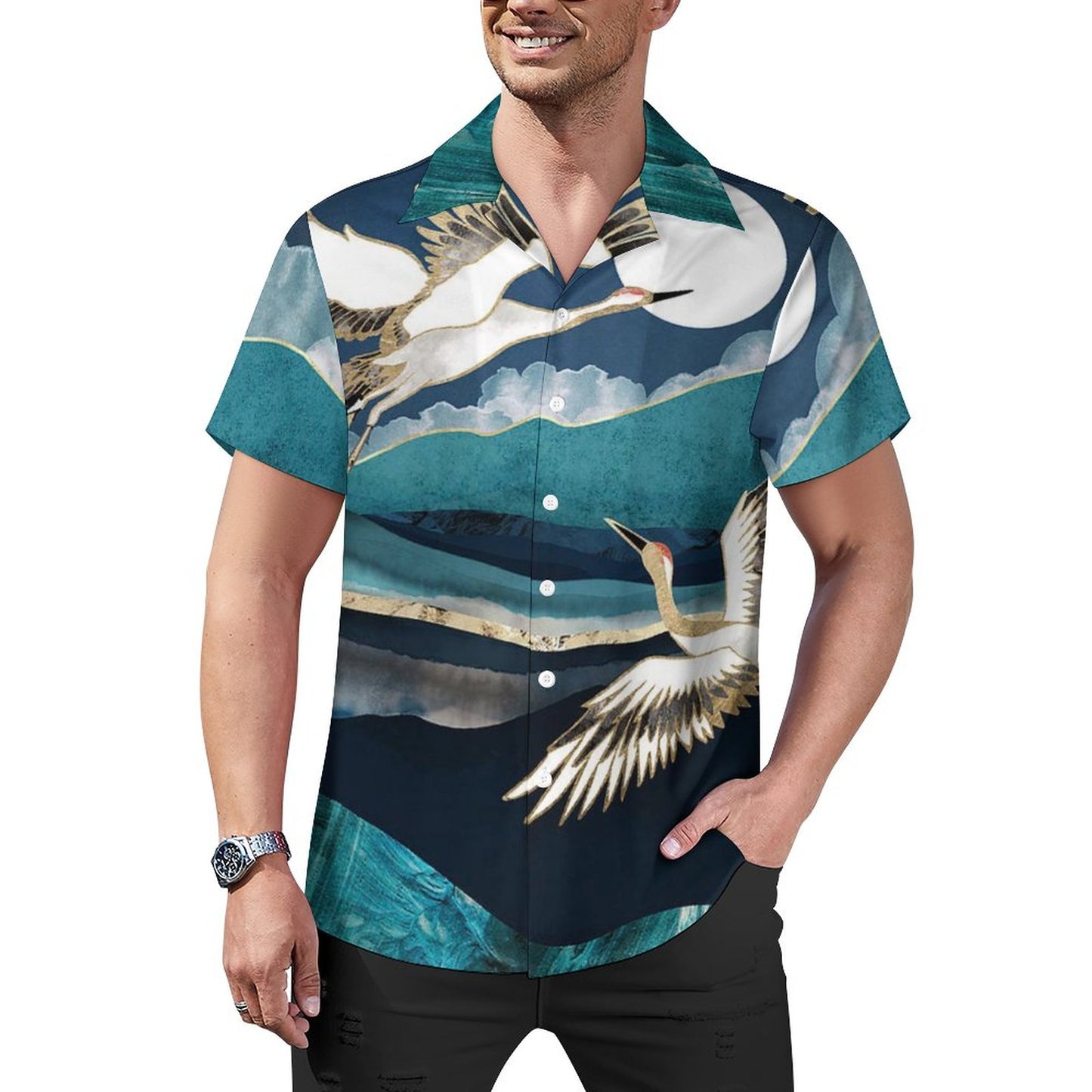 Men's Hawaiian Print Casual Shirt 2304108708