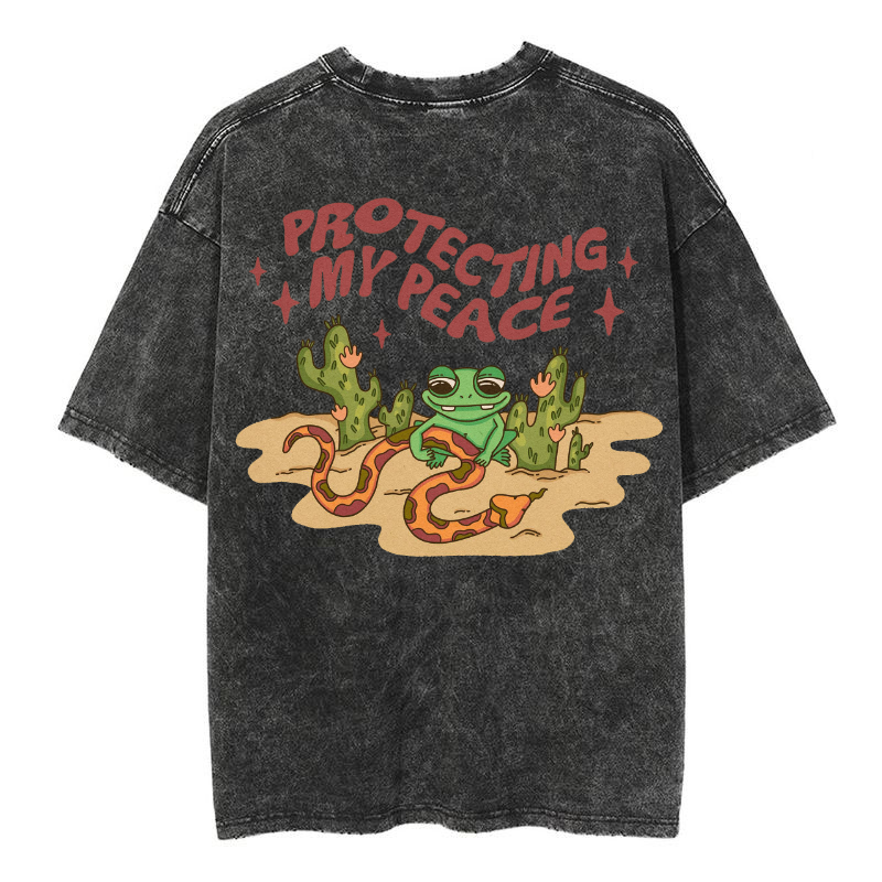 Mens Cotton Wash Solid T-Shirts Oversized Unisex Short Sleeve Streetwear Rap Hip Hop Basic Tee Tops
