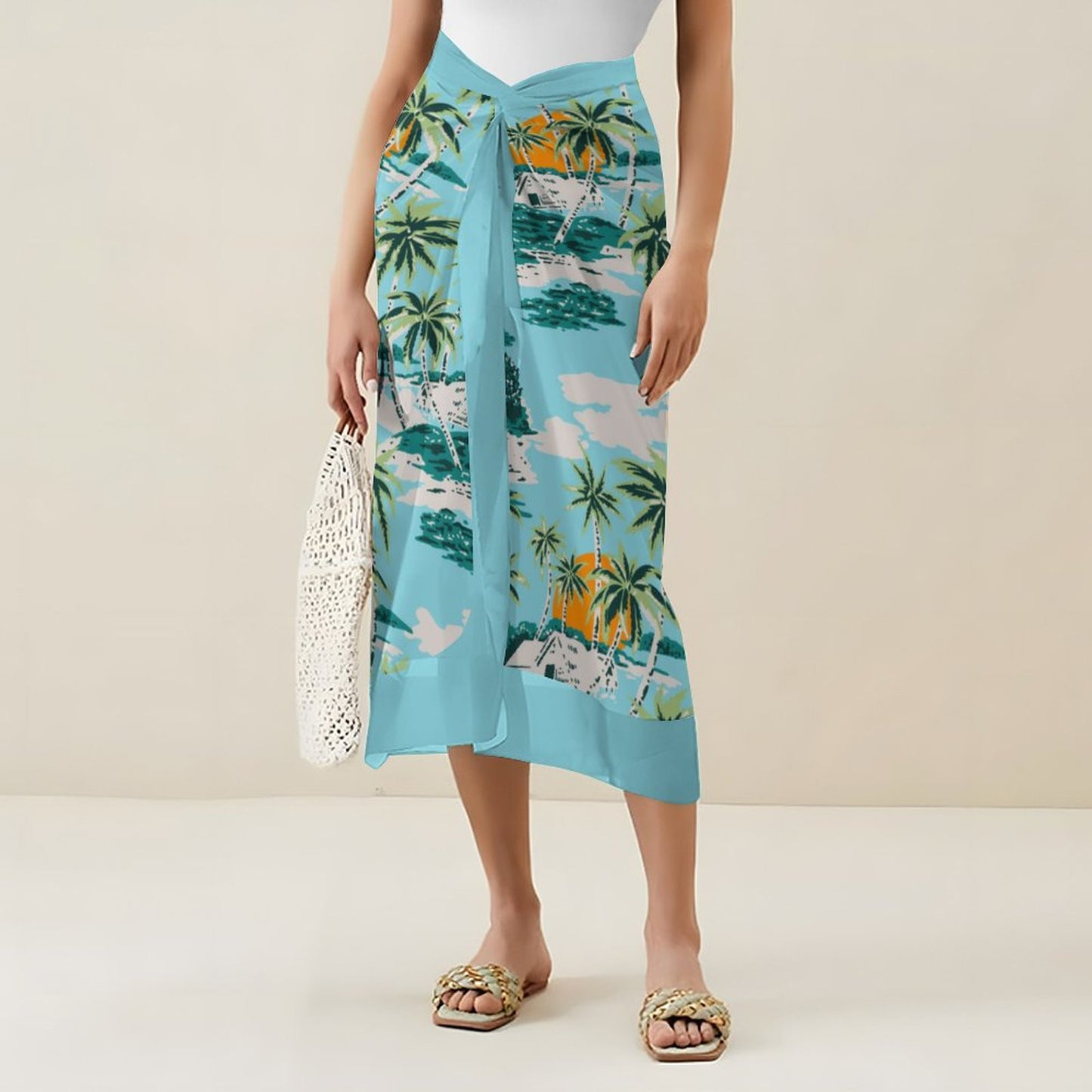 Casual Printed One-Piece Swimsuit And Cover Up 2305102406