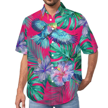 Men's Botanical Art Print Vacation Hawaiian Shirt2305106643