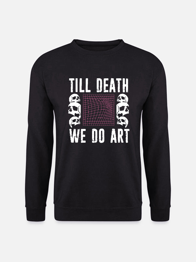Unisex Round Neck Casual Skull Printed Long Sleeve Sweatshirt