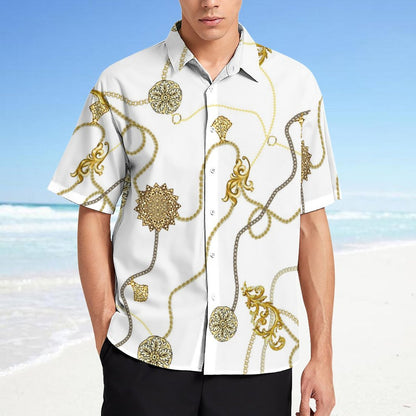 Men's Fashion Casual Printed Short Sleeve Shirts 2306100790