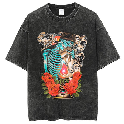 Unisex Vintage Solid Wash T-Shirts 2305104075