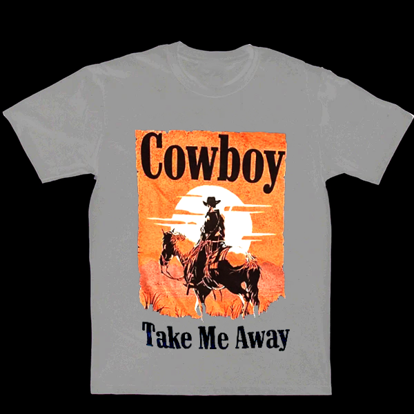 Cowboy Men's Casual Printed T-Shirt