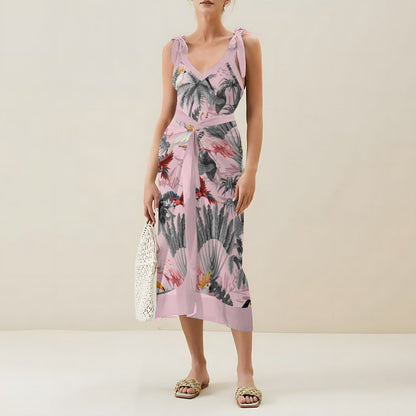 Casual Printed One-Piece Swimsuit And Cover Up 2305104370