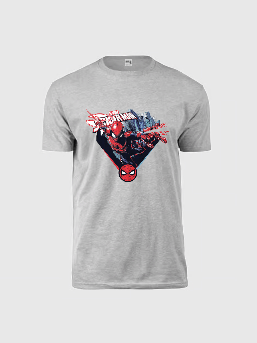 Men's Casual Marvel Spider-Man Printed Round Neck Short Sleeve T-Shirt