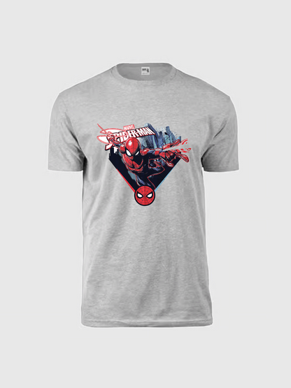 Men's Casual Marvel Spider-Man Printed Round Neck Short Sleeve T-Shirt