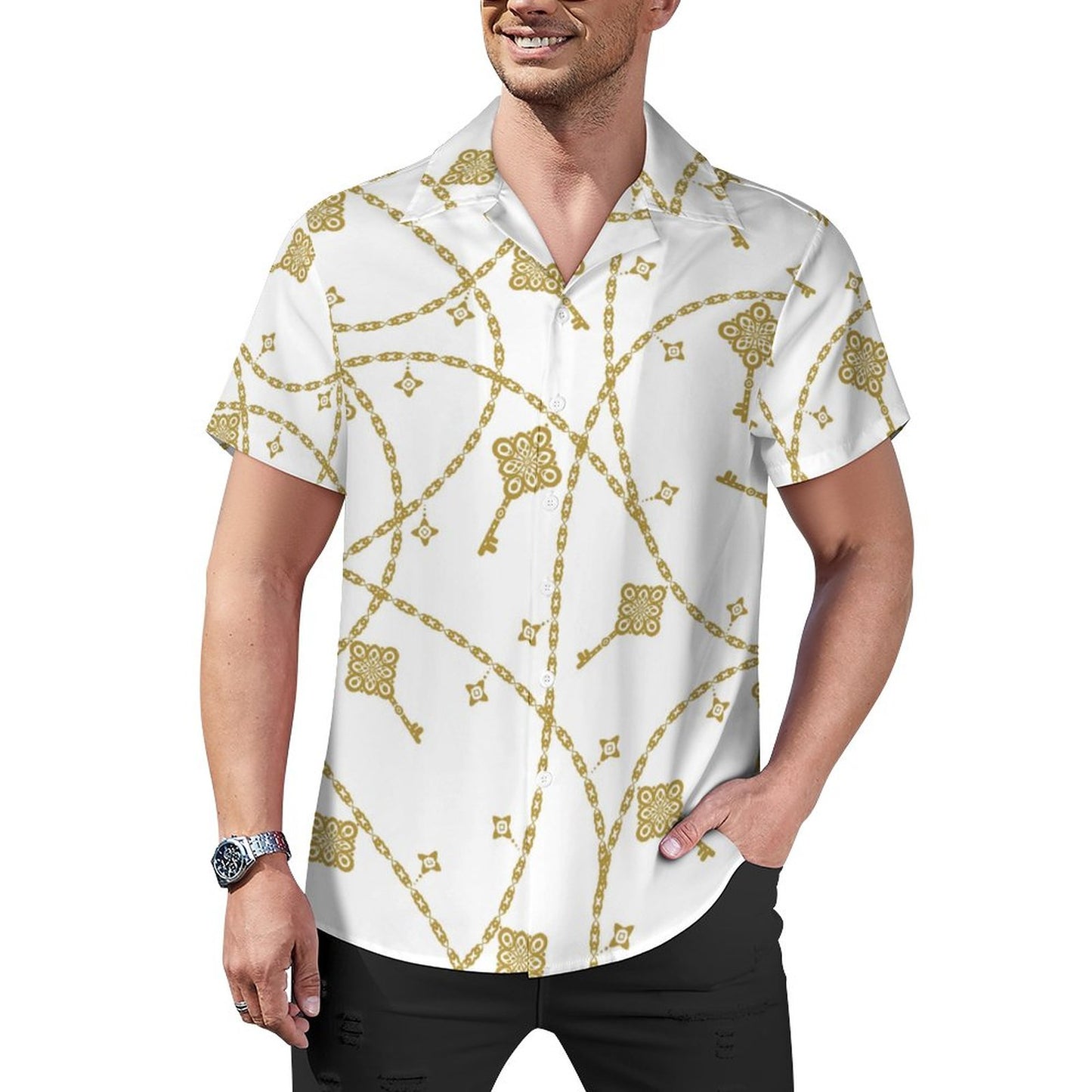 Men Hawaiian Casual Short Sleeve Shirt 2306100098