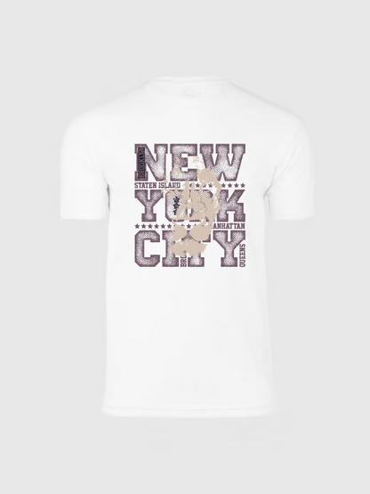 Men's Casual Letter Printed Round Neck Short Sleeve T-Shirt