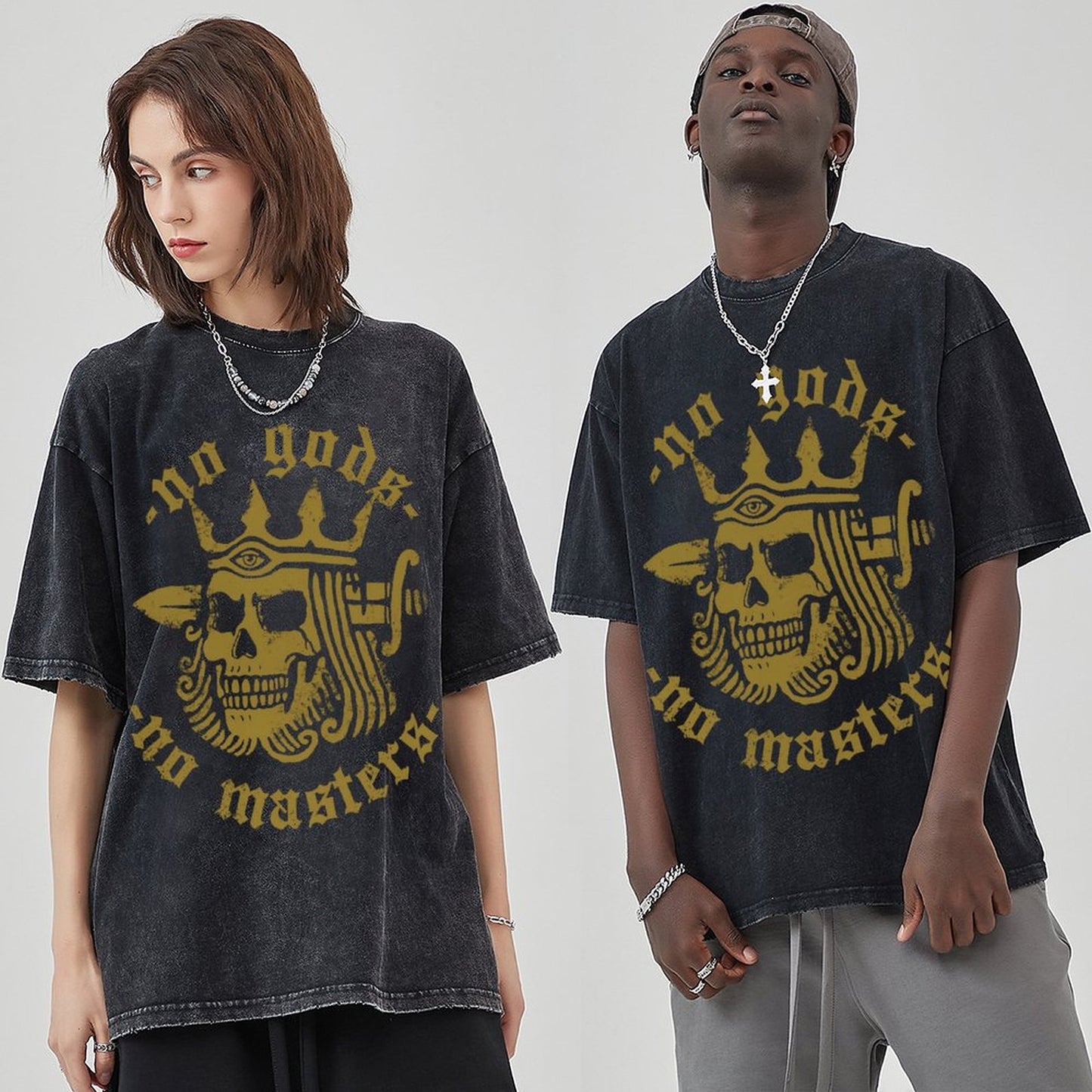 Mens Cotton Wash Solid T-Shirts Oversized Unisex Short Sleeve Streetwear Rap Hip Hop Basic Tee Tops 2305101630
