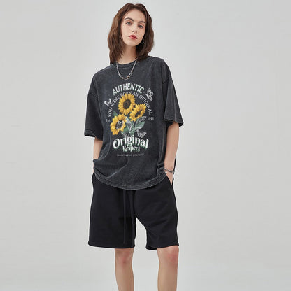 Unisex Vintage Solid Wash T-Shirts 2305101926