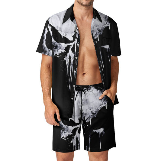 Men's Hawaiian Print Beach Two-Piece Suit 2305102354