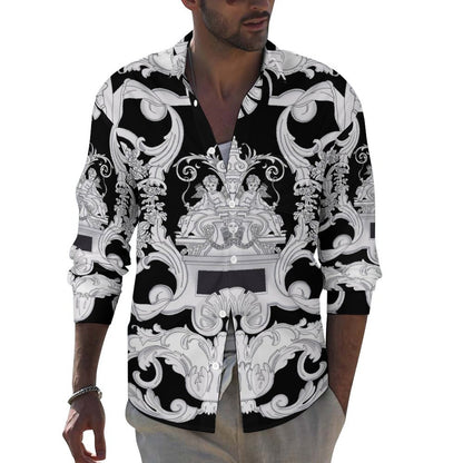Men's Casual Printed Long Sleeve Shirt 2306103082