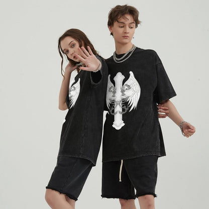 Unisex Vintage Solid Wash T-Shirts 2305102836