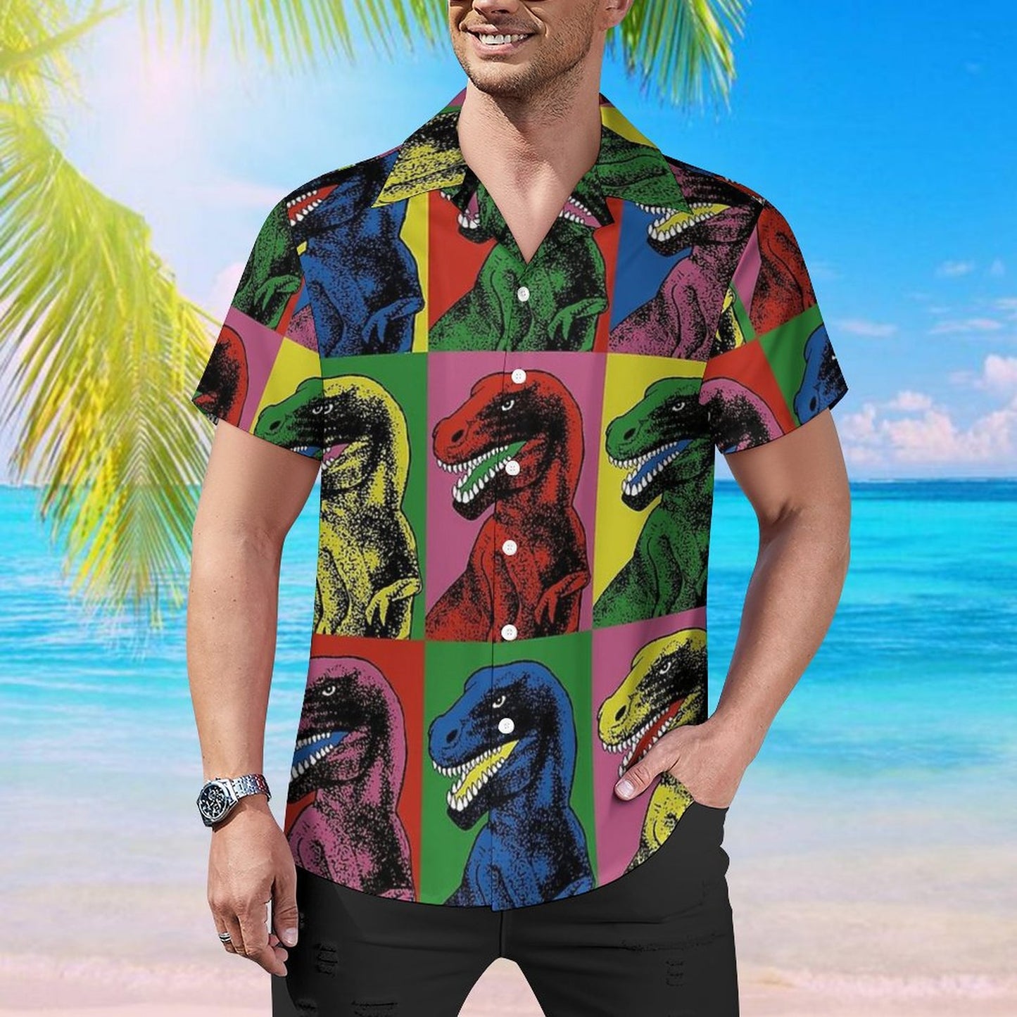 Men's Hawaiian Print Casual Shirt 2304109846