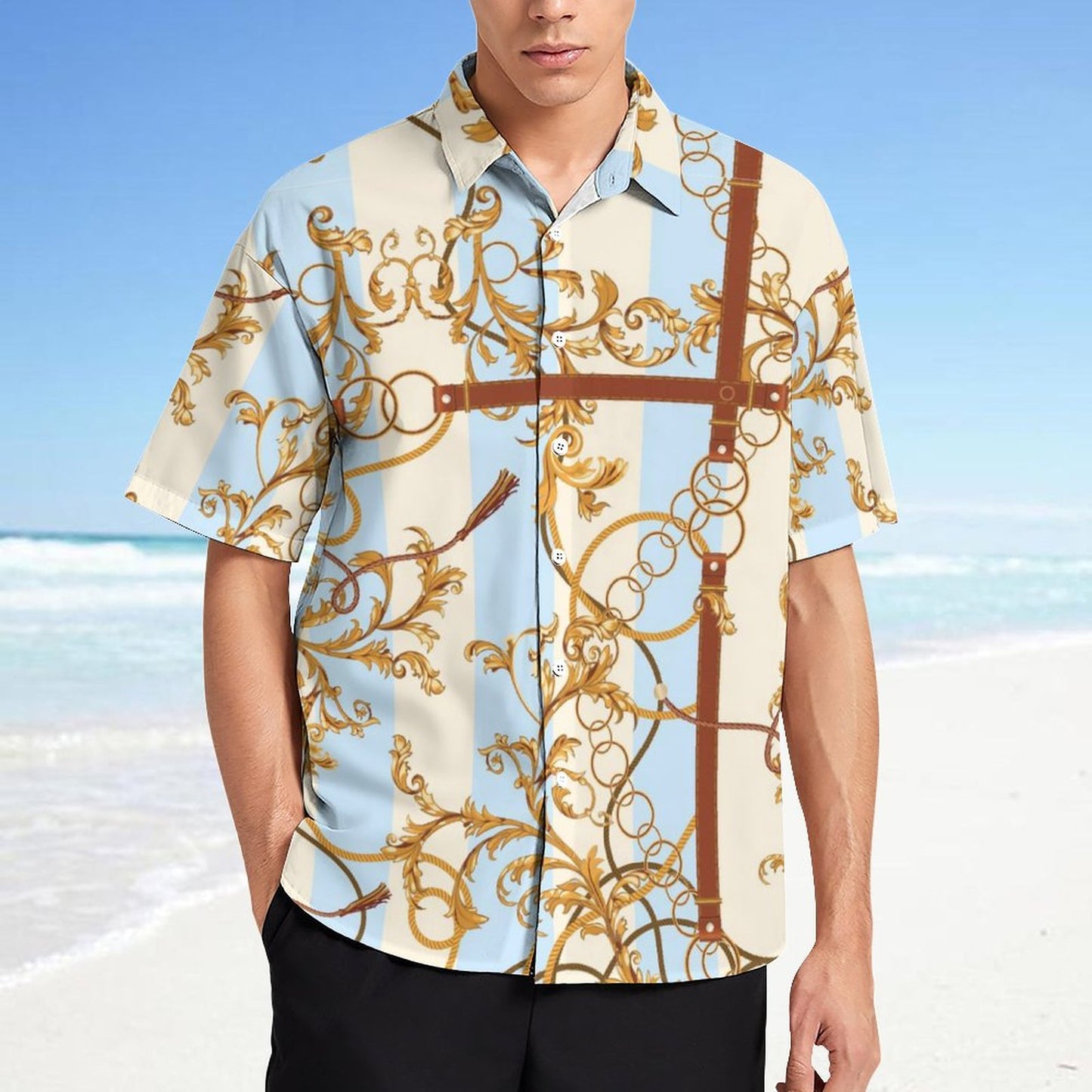 Men's Fashion Casual Printed Short Sleeve Shirts 2306101104