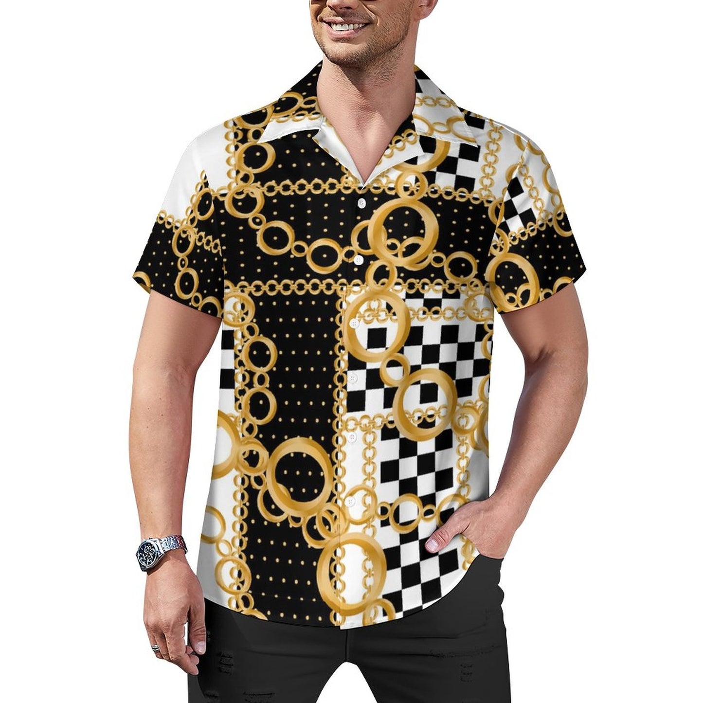 Men Hawaiian Casual Short Sleeve Shirt 2306101494