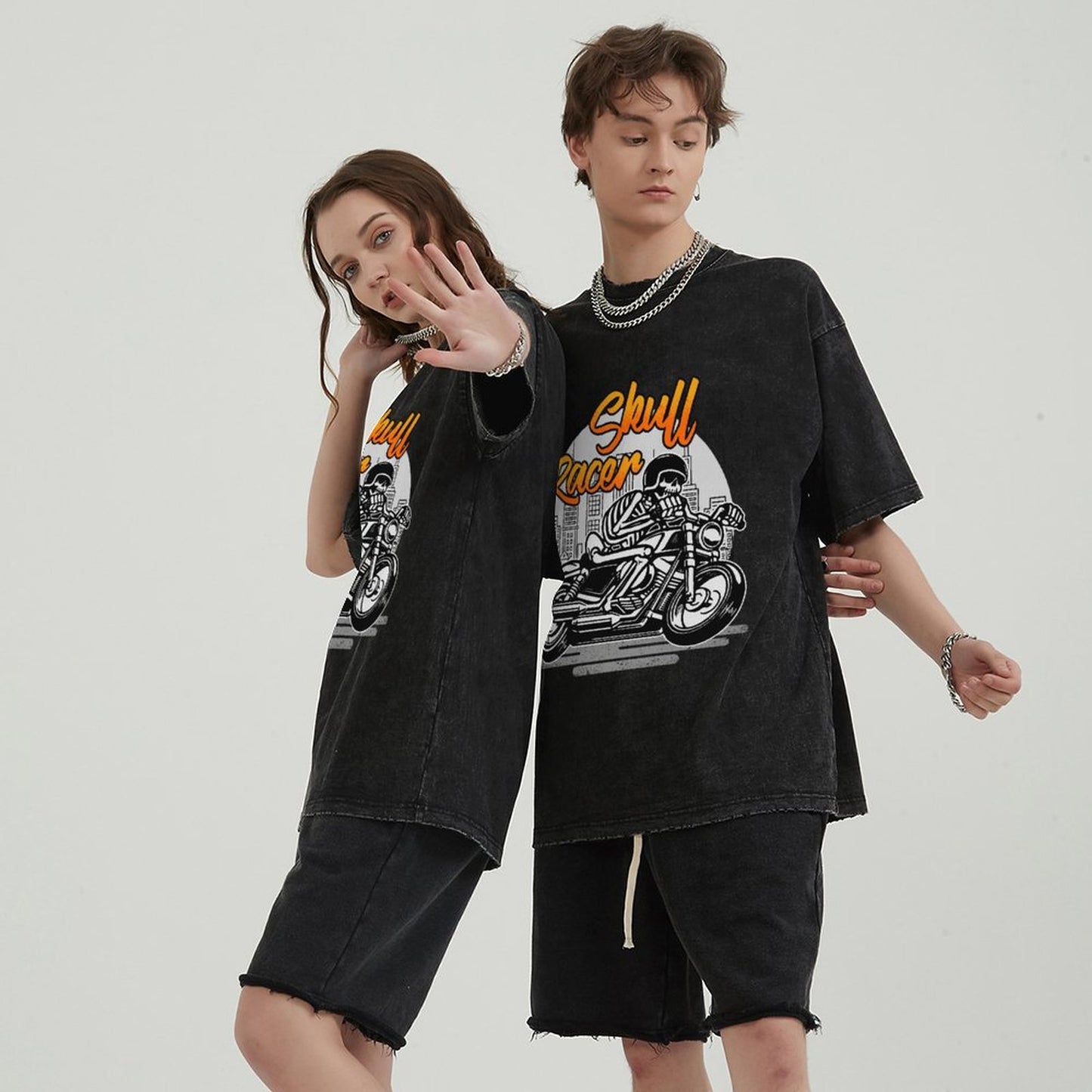 Unisex Vintage Solid Wash T-Shirts 2305102838