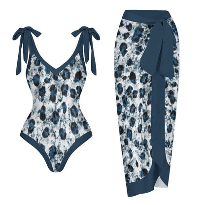 Casual Printed One-Piece Swimsuit And Cover Up 2305102605