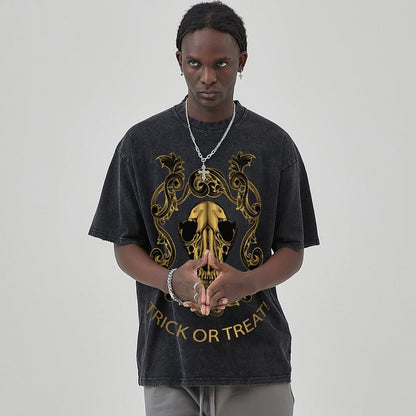 Unisex Vintage Solid Wash T-Shirts 2305101599