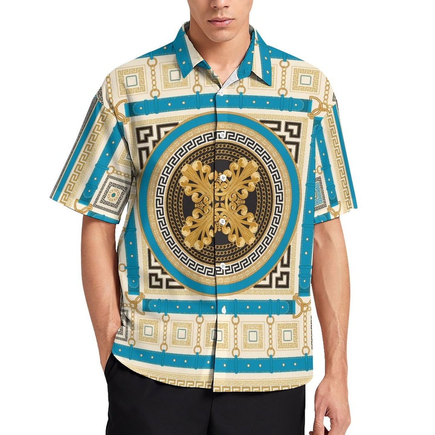 Men's Fashion Casual Printed Short Sleeve Shirts 2306100956