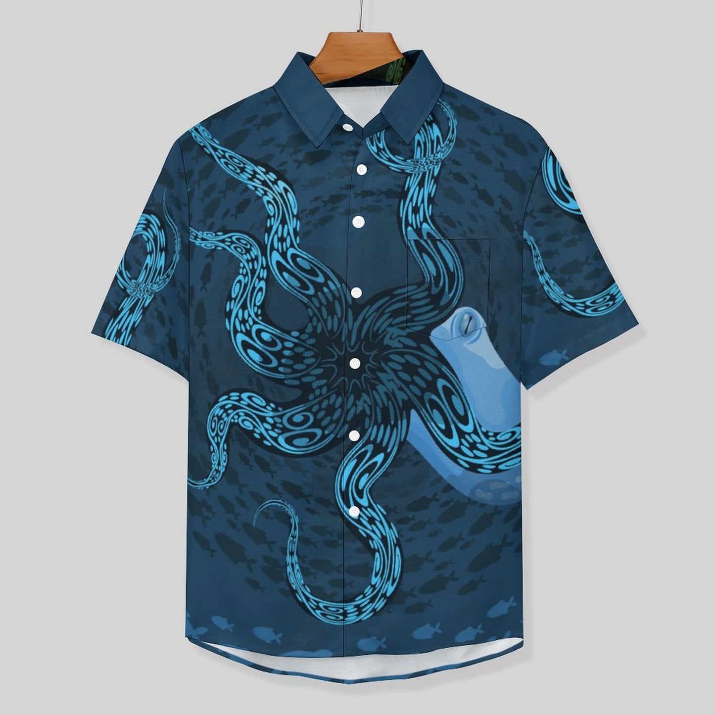 Men's Octopus Painted Print Vacation Hawaiian Shirt 2305106285
