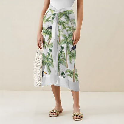 Casual Printed One-Piece Swimsuit And Cover Up 2305102412