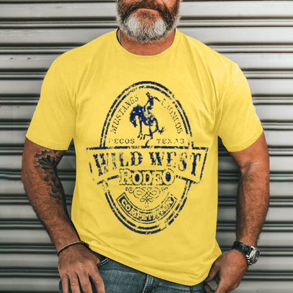 Wild West Rodeo Men's Casual Printed T-Shirt