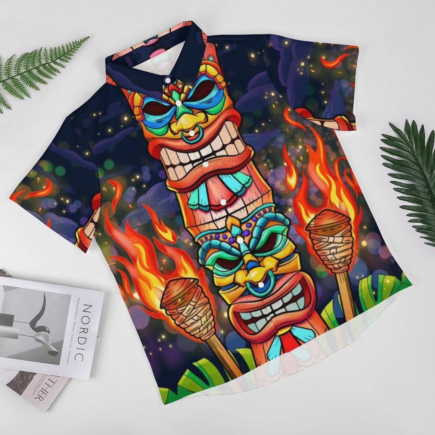 Men's Hawaiian Print Resort Shirt 2305101680