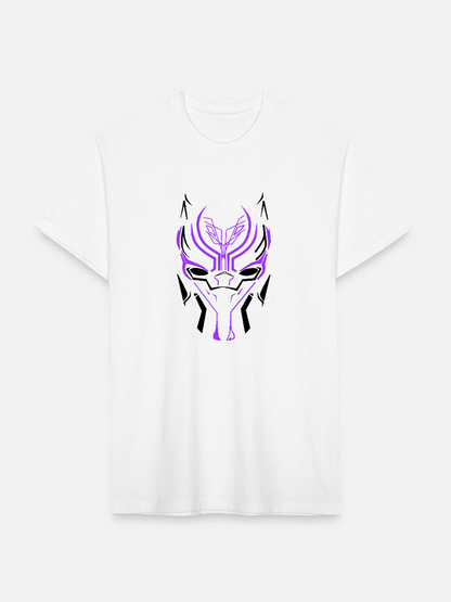 Men's Casual Marvel Black Panther Neon Printed Round Neck Short Sleeve T-Shirt