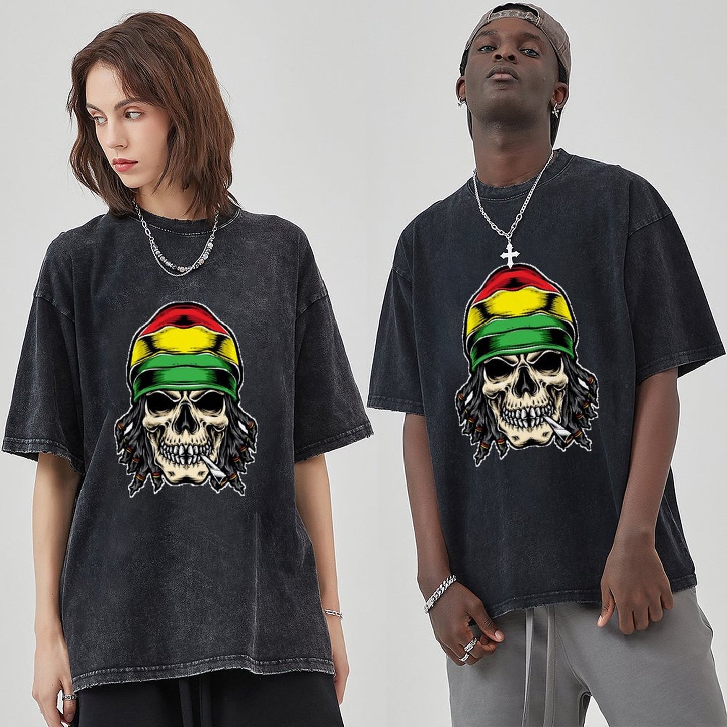 Unisex Vintage Solid Wash T-Shirts 2305104037