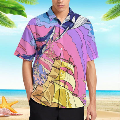 Men's Hawaiian Print Resort Shirt 2305101673