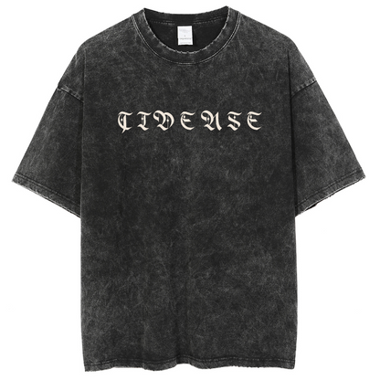 Mens Cotton Wash Solid T-Shirts Oversized Unisex Short Sleeve Streetwear Rap Hip Hop Basic Tee Tops