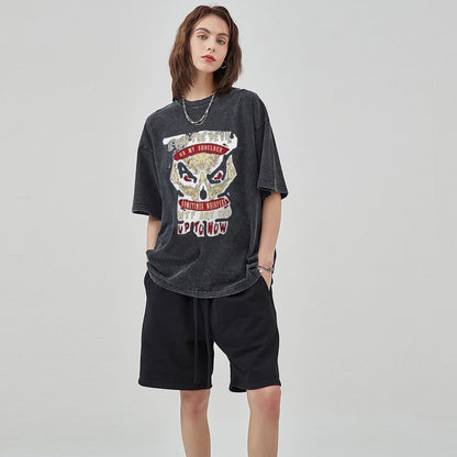 Unisex Vintage Solid Wash T-Shirts 2305104069