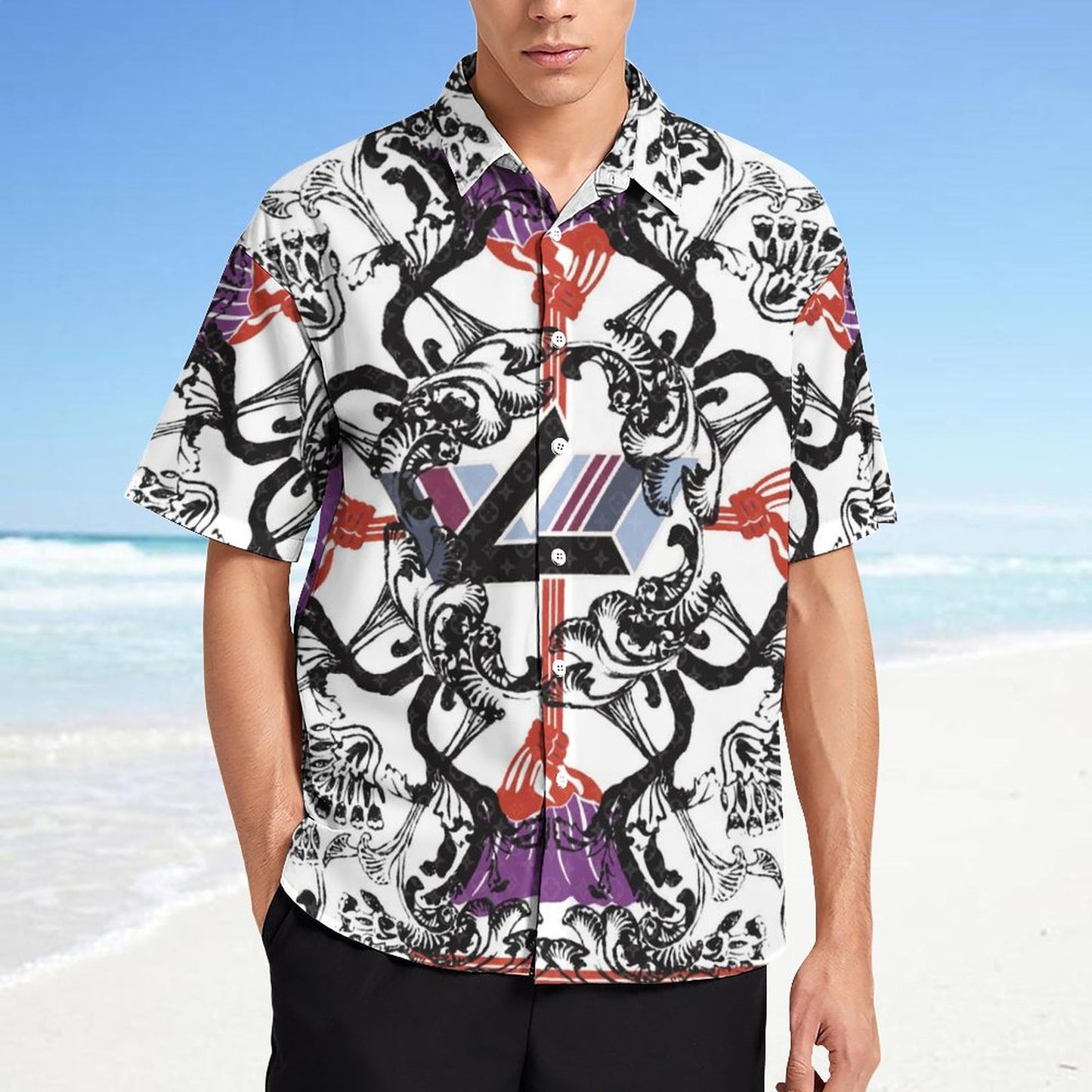 Men's Fashion Casual Printed Short Sleeve Shirts 2306101356