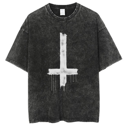 Unisex Vintage Solid Wash T-Shirts 2305103952
