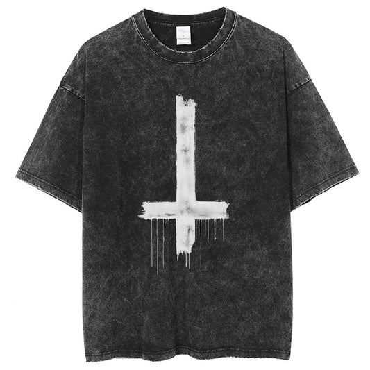 Unisex Vintage Solid Wash T-Shirts 2305103952