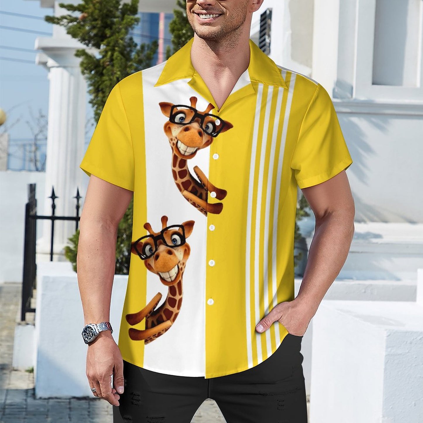 Men Hawaiian Casual Short Sleeve Shirt 2306103692